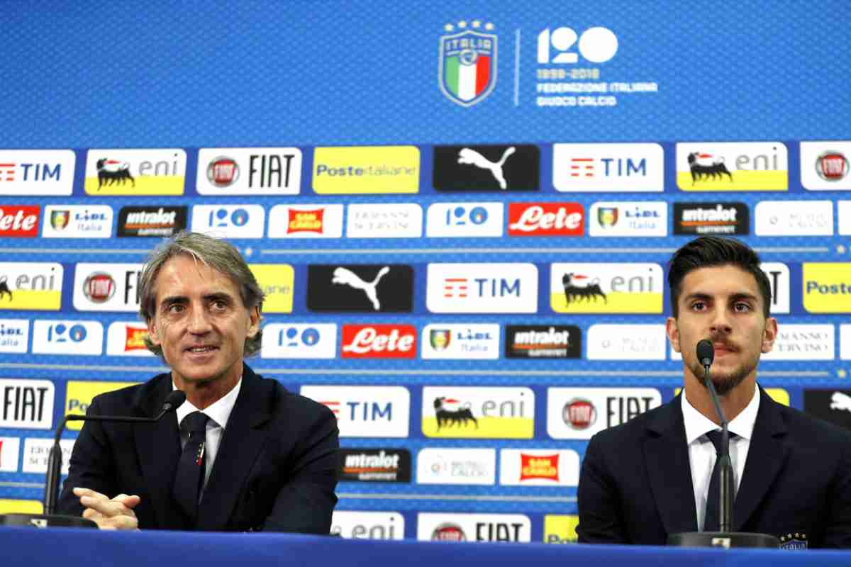 Roberto Mancini e Lorenzo Pellegrini in Nazionale  