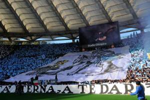COREOGRAFIA LAZIO All'Olimpico di Roma si afrontano Lazio e Roma nell'ambito della ventriquattresima giornata di Campionato di Serie "A" 2013/2014 (FOTOTEDESCHI)