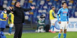 Gattuso allarga le braccia a bordo campo