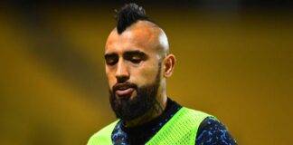 Inter, Arturo Vidal con la pettorina