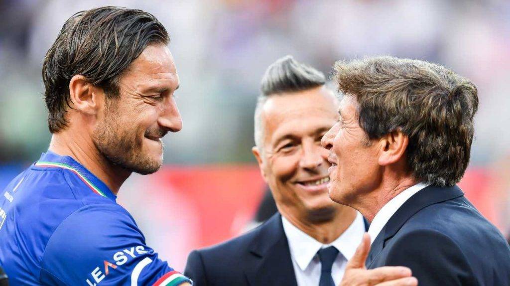 Totti e Morandi alla Partita del Cuore