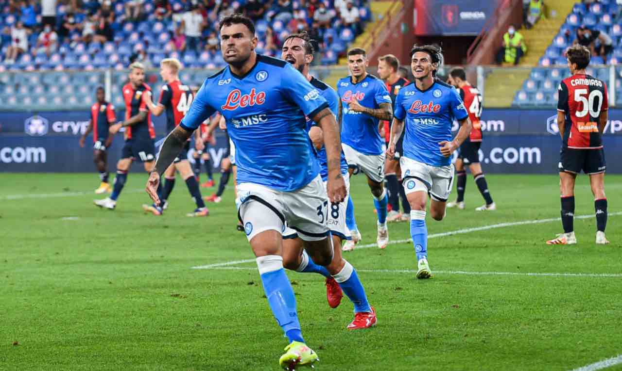 Petagna esulta per il gol al Genoa