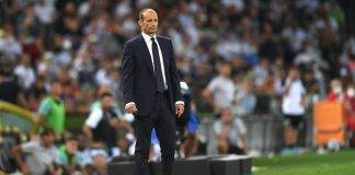 Allegri della Juventus in panchina