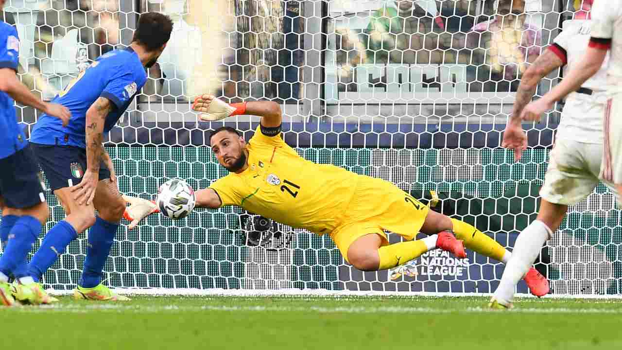 Una parata di Donnarumma in Nations League contro il Belgio