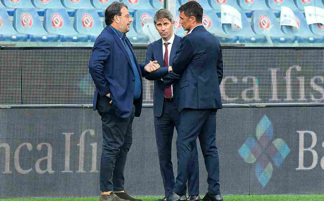 Maldini e Massara parlano con Faggiano