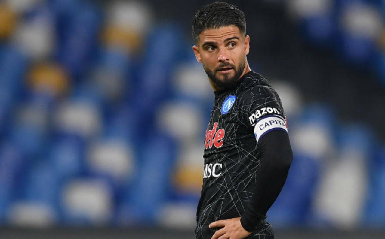 Insigne in campo col Napoli 