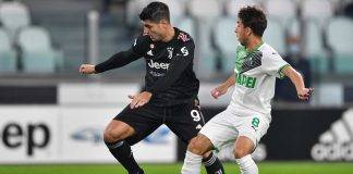 Juventus-Sassuolo, Morata e Maxime Lopez in azione