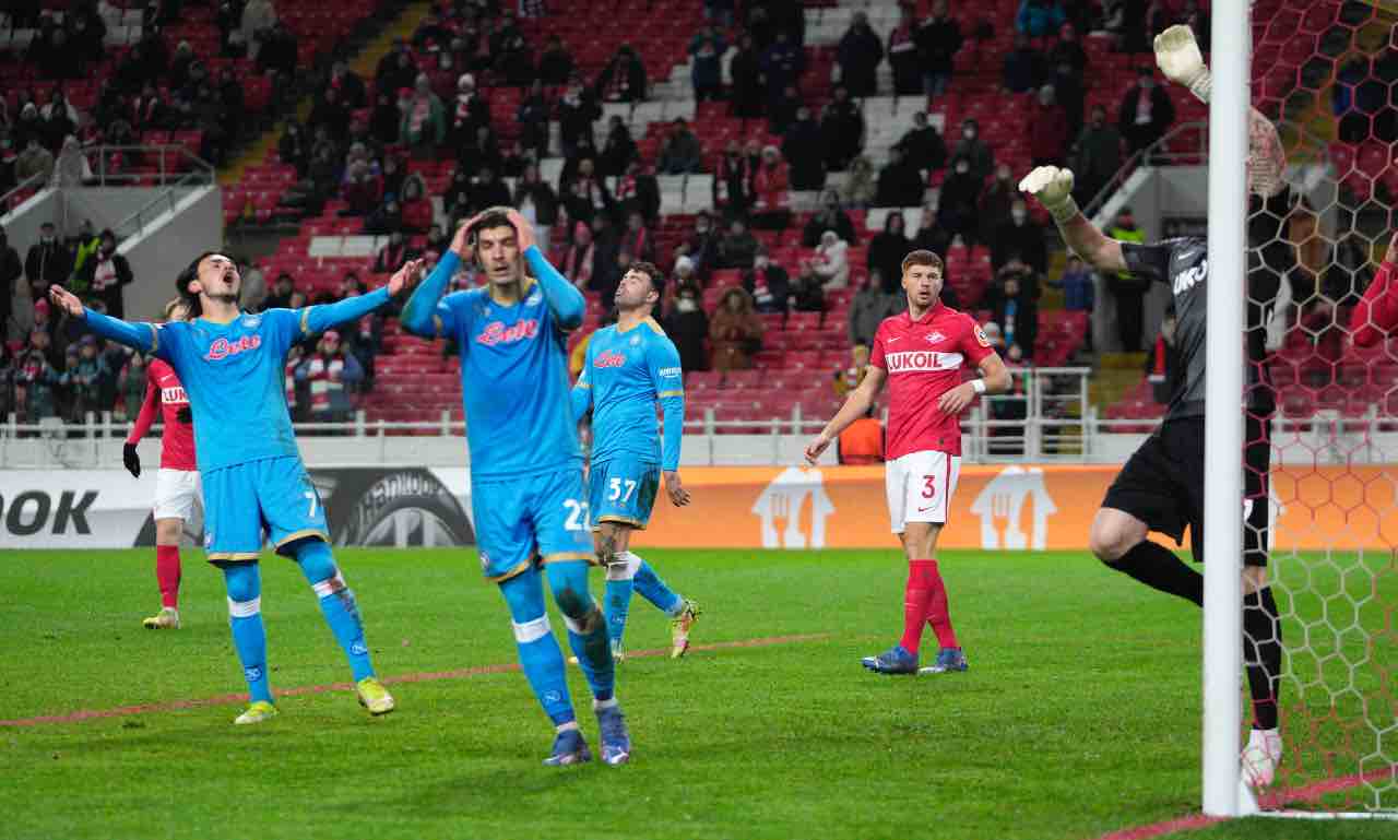 Spartak Mosca-Napoli, la disperazione di Di Lorenzo