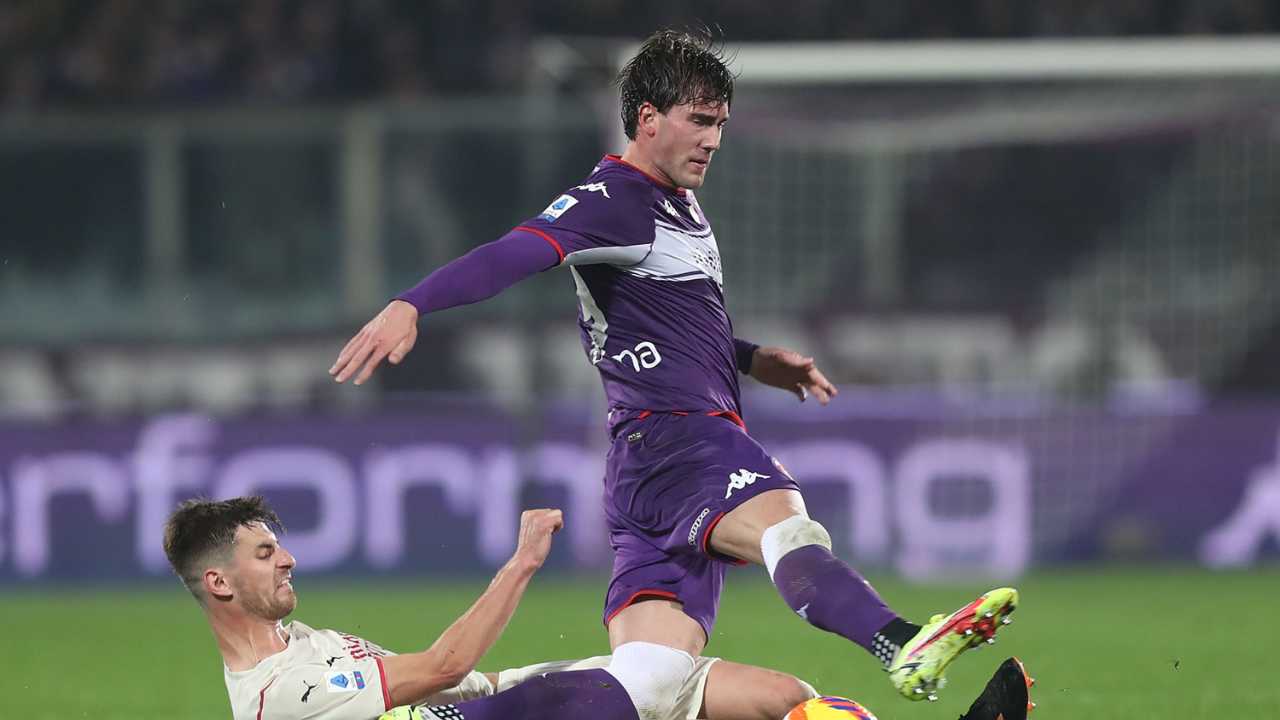 Vlahovic in azione Fiorentina