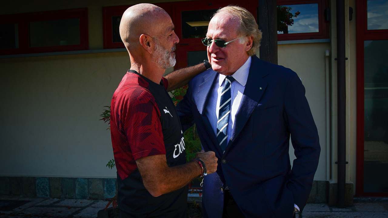 Il presidente del Milan Paolo Scaroni con Stefano Pioli