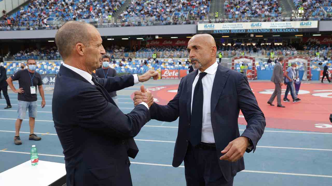 Spalletti e Allegri si salutano e si danno la mano