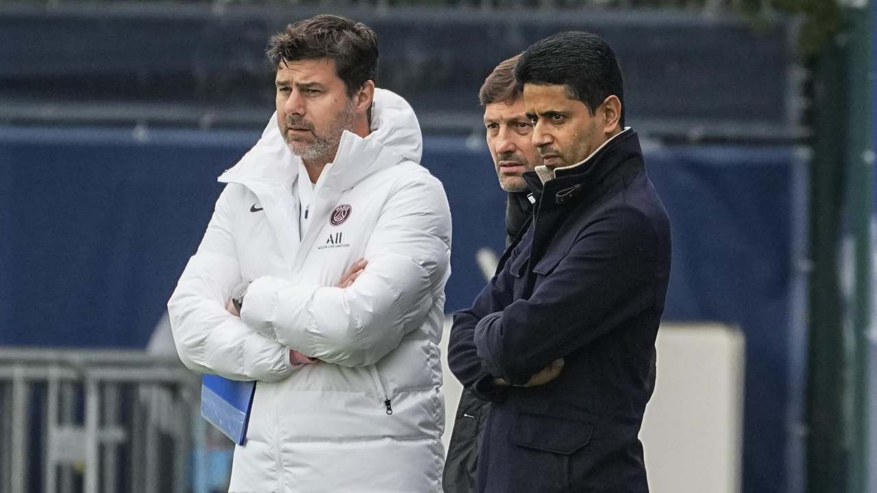 Leonaro, Al-Khelaifi e Pochettino (LaPresse)