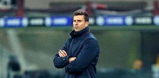 Spezia-Empoli, Thiago Motta con le braccia incrociate bordocampo Inter