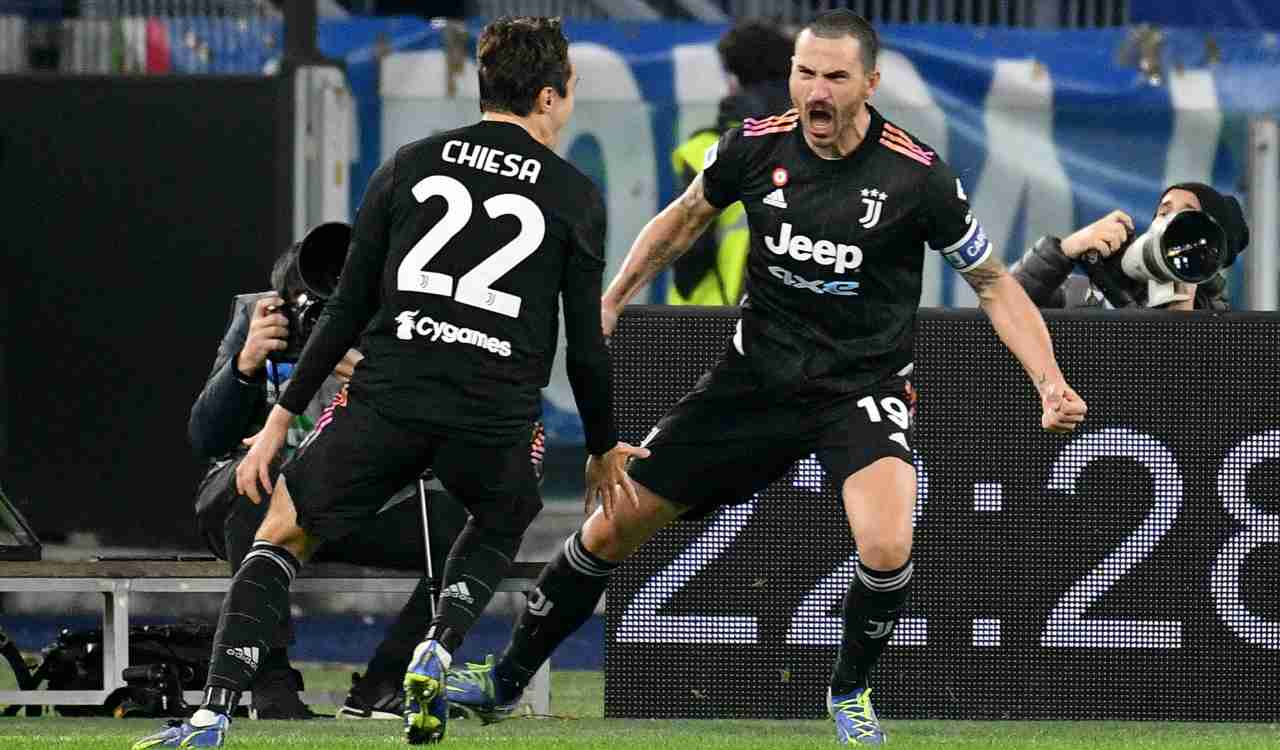 Bonucci esulta con Chiesa