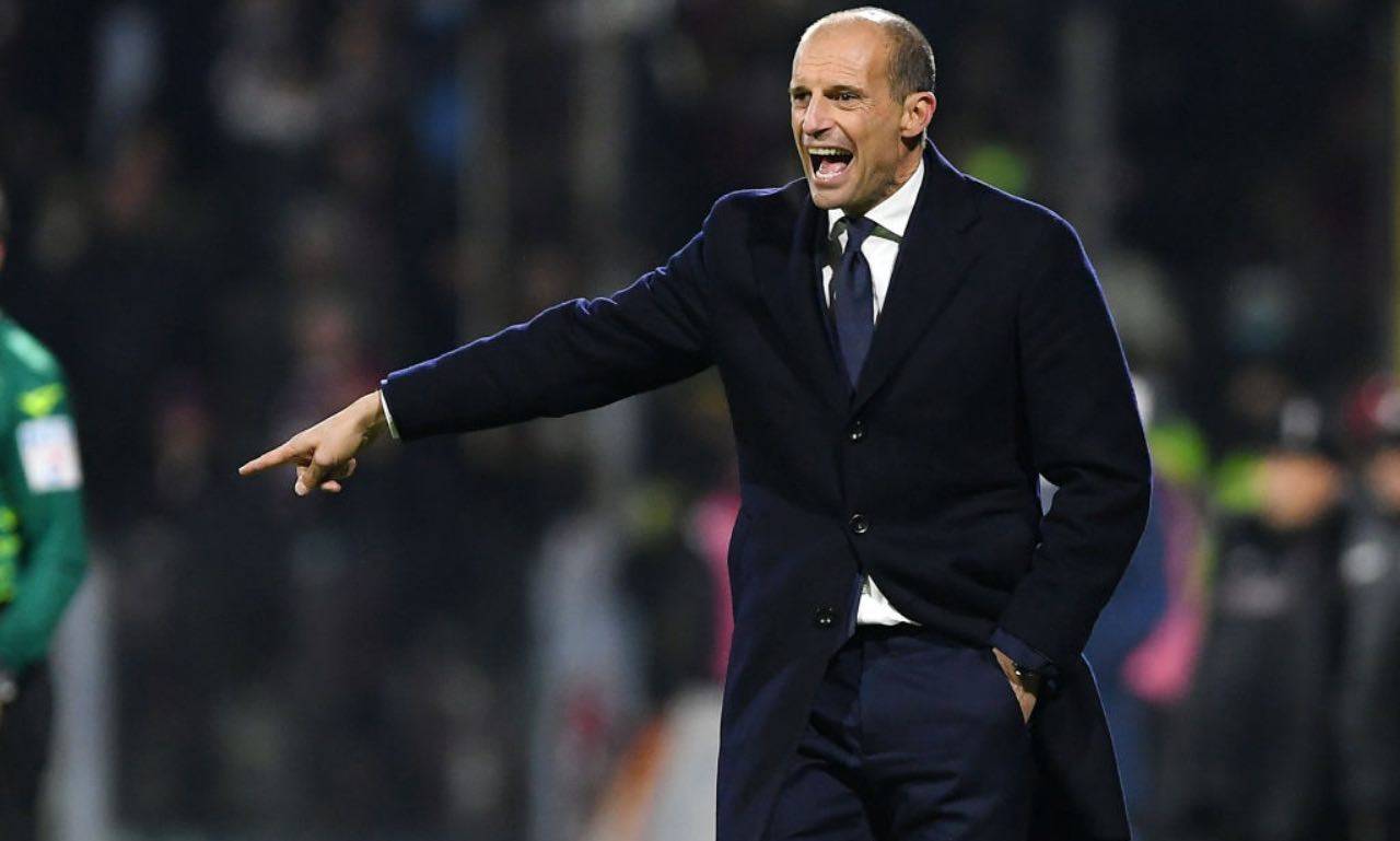 Allegri durante Salernitana-Juventus