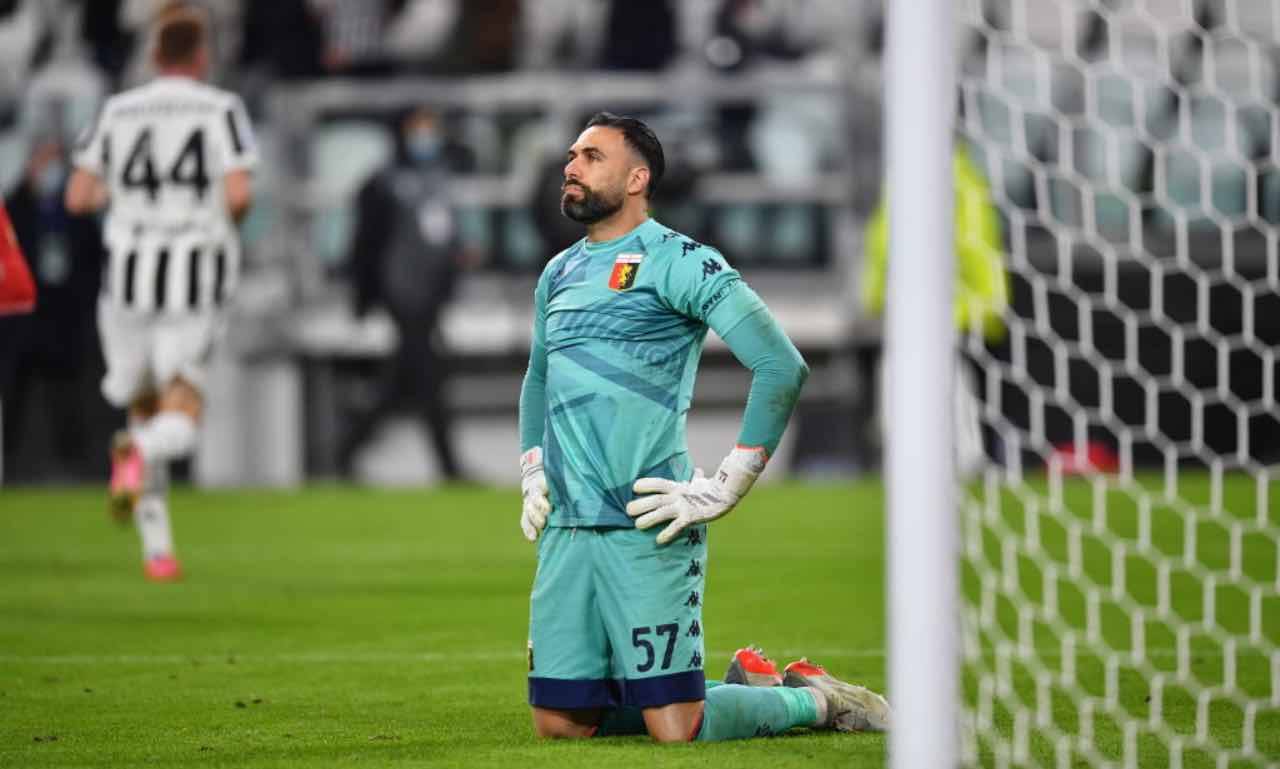 Sirigu in ginocchio durante Juventus-Genoa