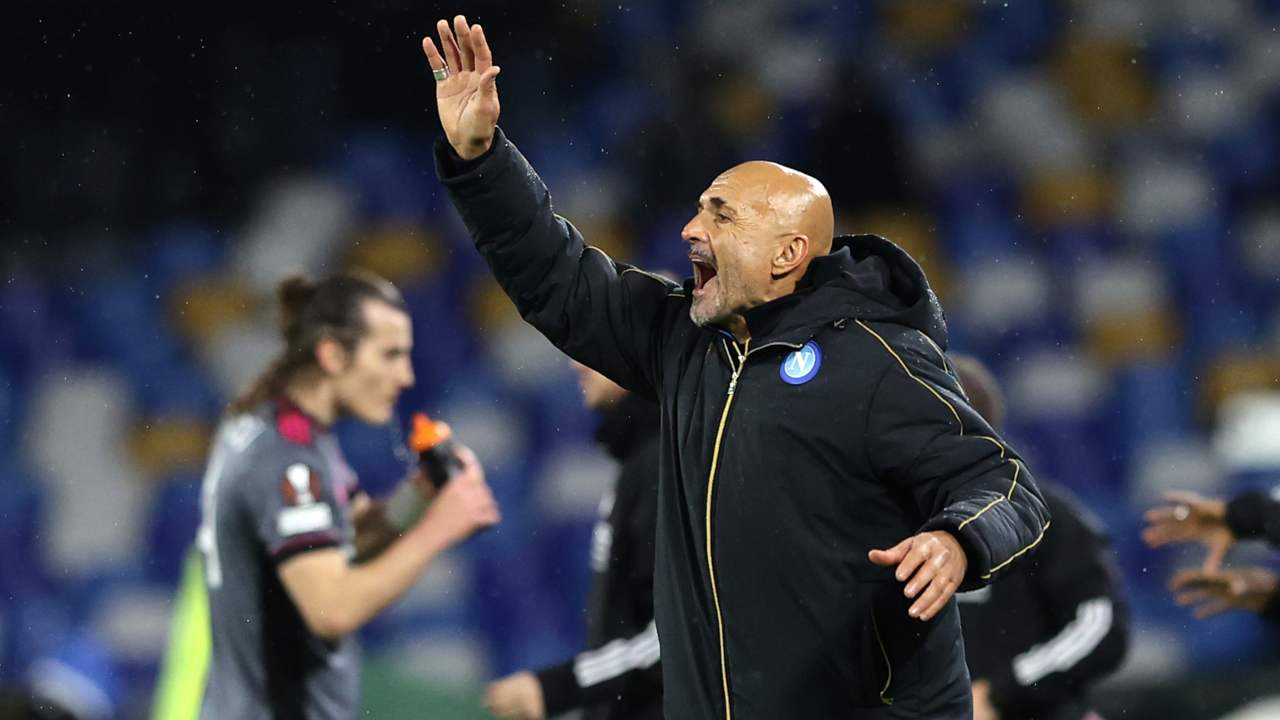 Spalletti durante Napoli-Leicester