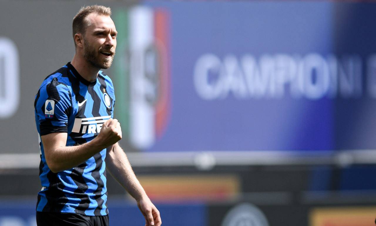 Eriksen con la maglia dell'Inter