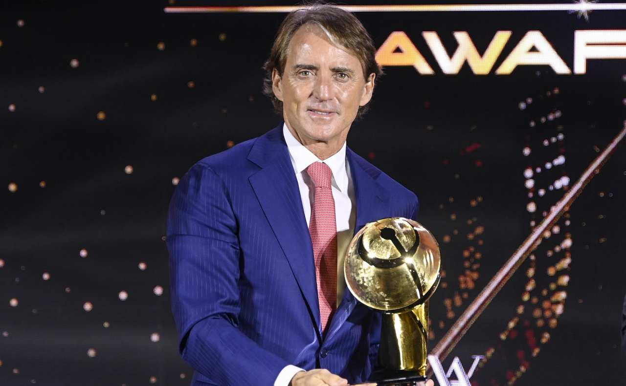 Mancini con il suo premio