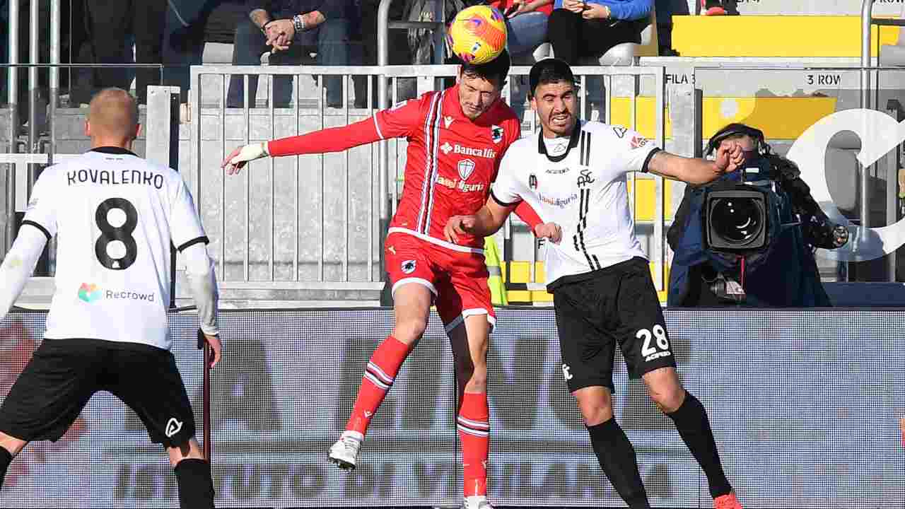 Spezia-Sampdoria in campo