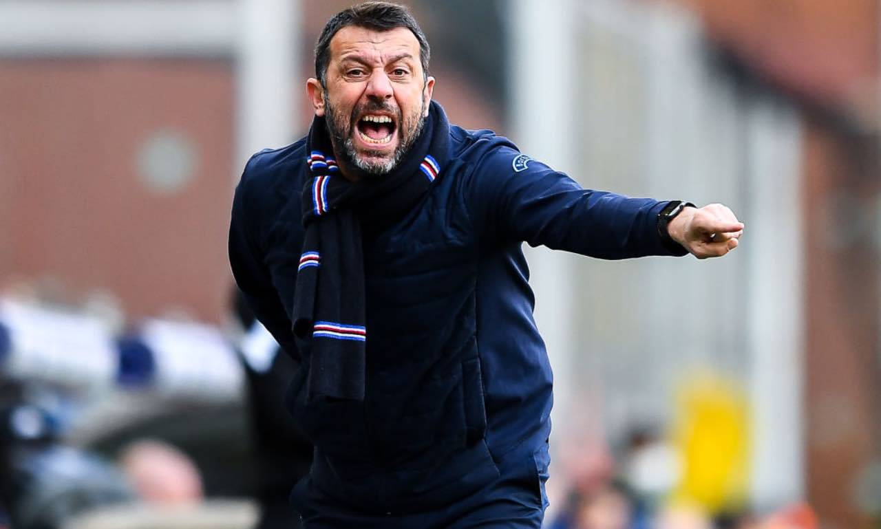 Roberto D'Aversa in Sampdoria-Cagliari