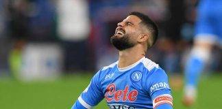 Insigne del Napoli si dispera