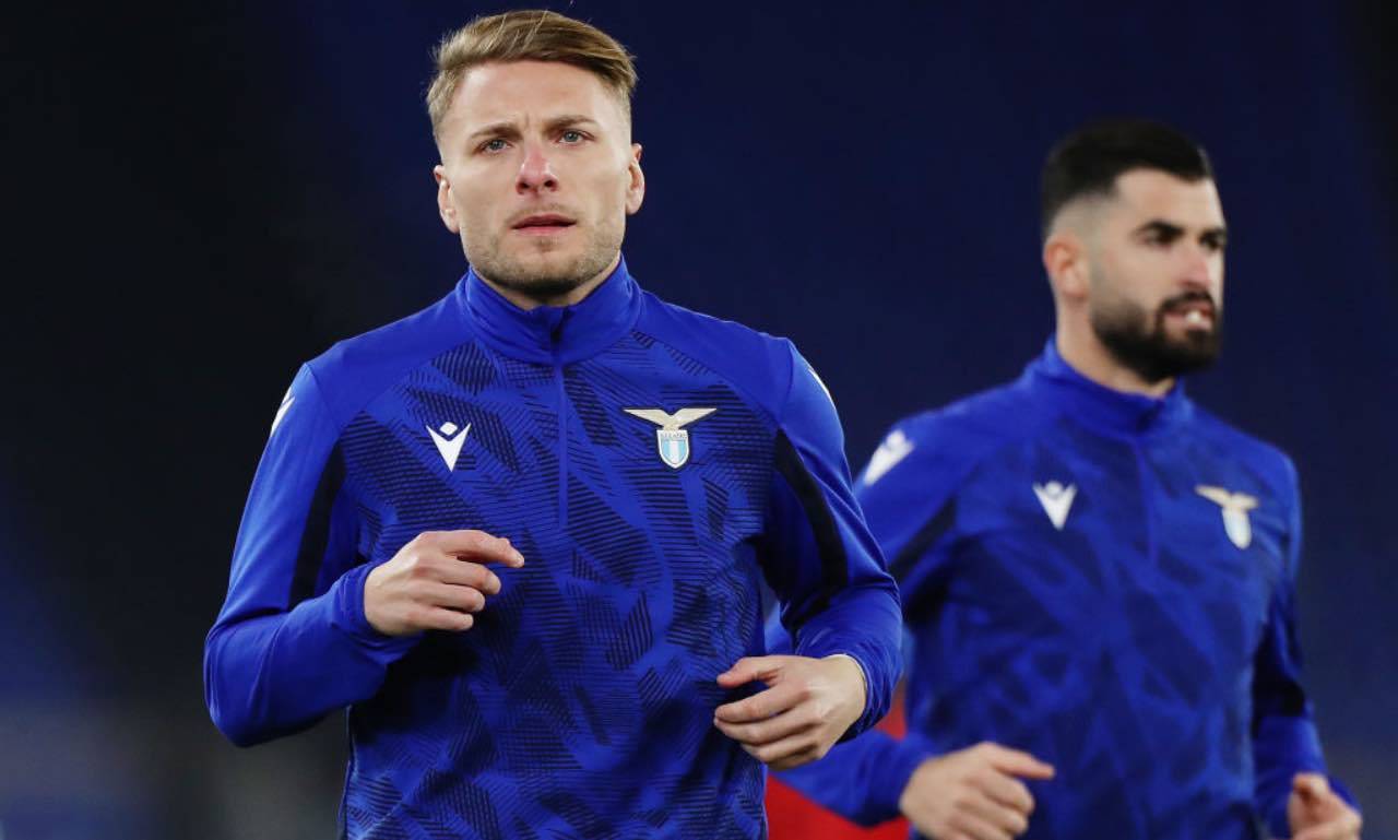 Ciro Immobile si allena con la Lazio