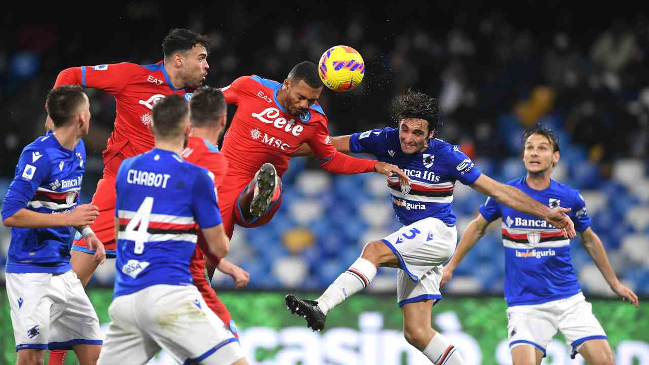 Napoli-Sampdoria in campo