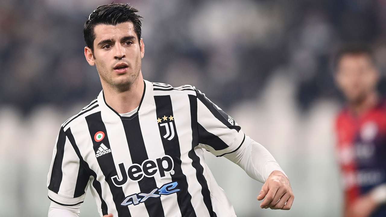 Alvaro Morata in azione durante Juventus-Cagliari