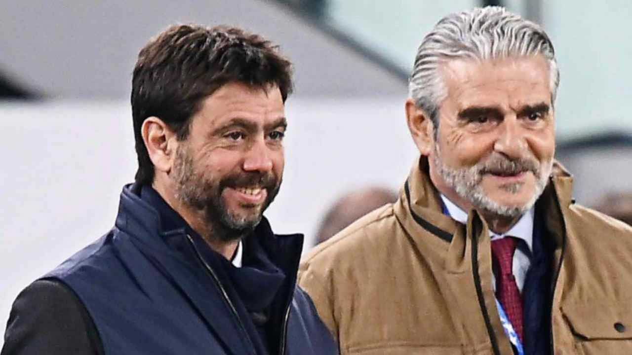 Agnelli e Arrivabene della Juventus sorridono