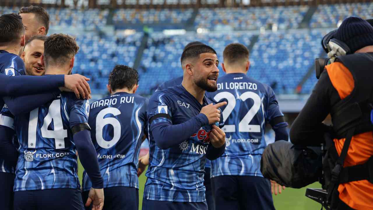 Insigne festeggia il gol contro la Salernitana