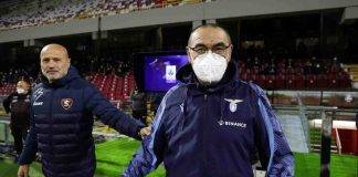 Salernitana-Lazio, Sarri e Colantuono a bordo campo