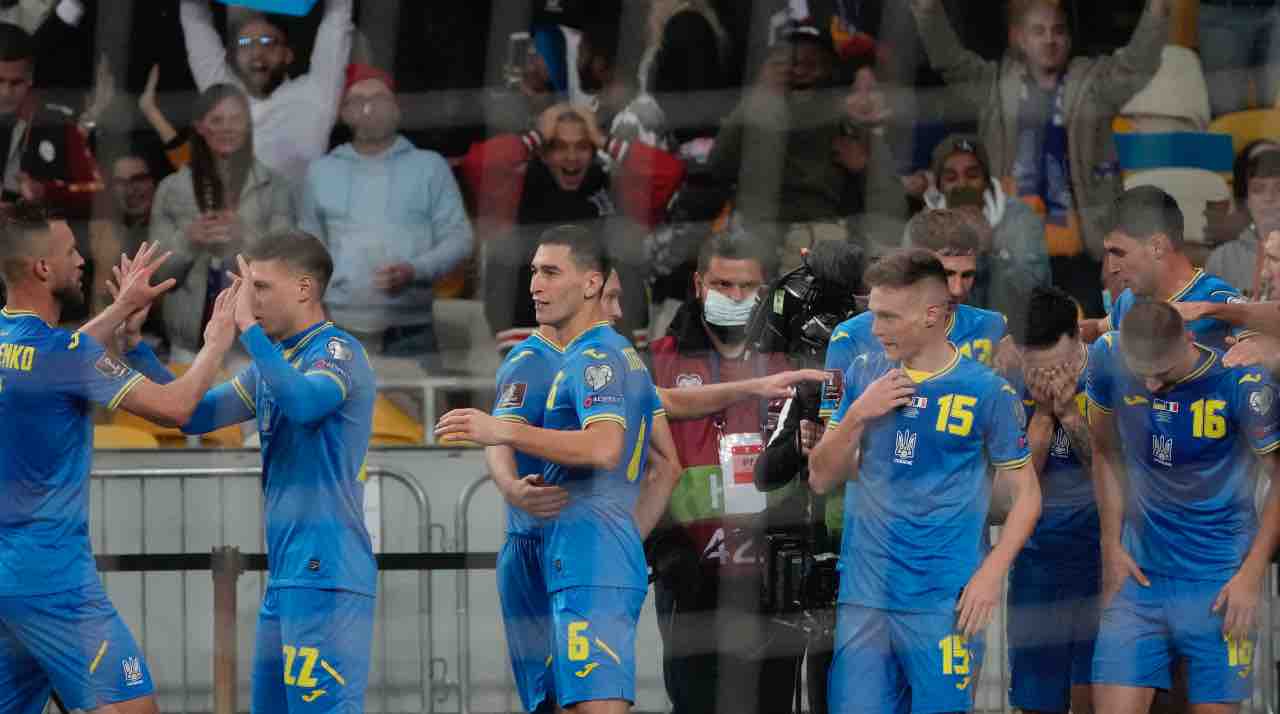 La Nazionale dell'Ucraina in campo