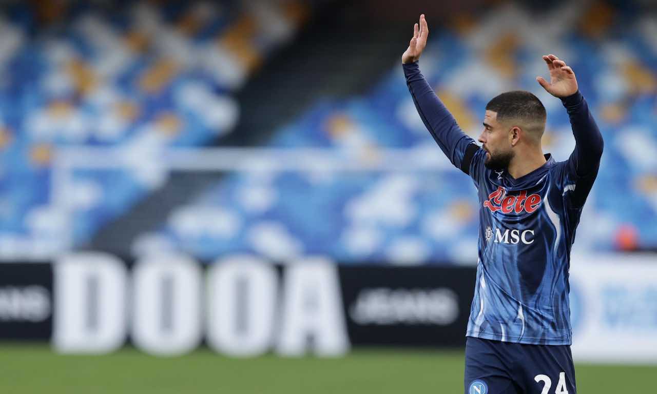 Lorenzo Insigne in campo col Napoli