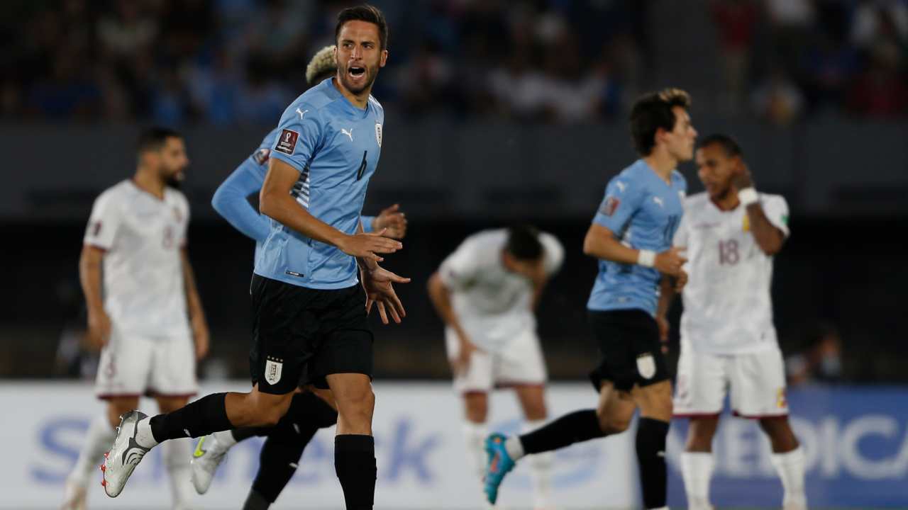 Bentancur felice dopo il gol al Venezuela