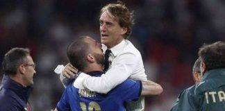 Mancini esulta con Bonucci