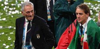 Gravina e Mancini festeggiano Euro 2020