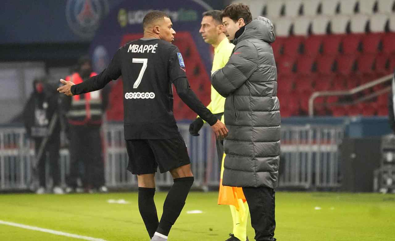 PSG-Rennes, Pochettino e Mbappé a bordo campo