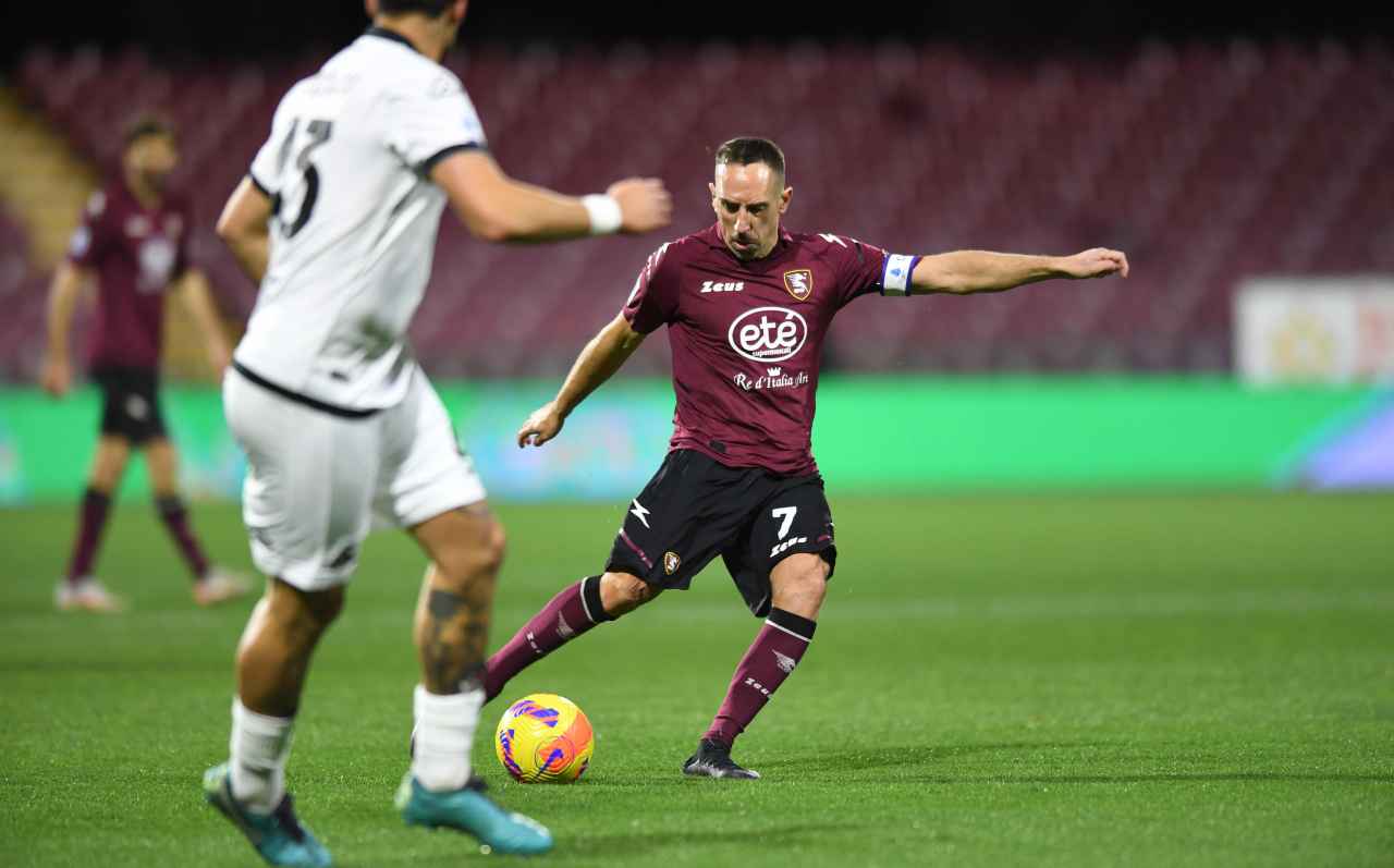 Ribery in azione in Salernitana-Milan