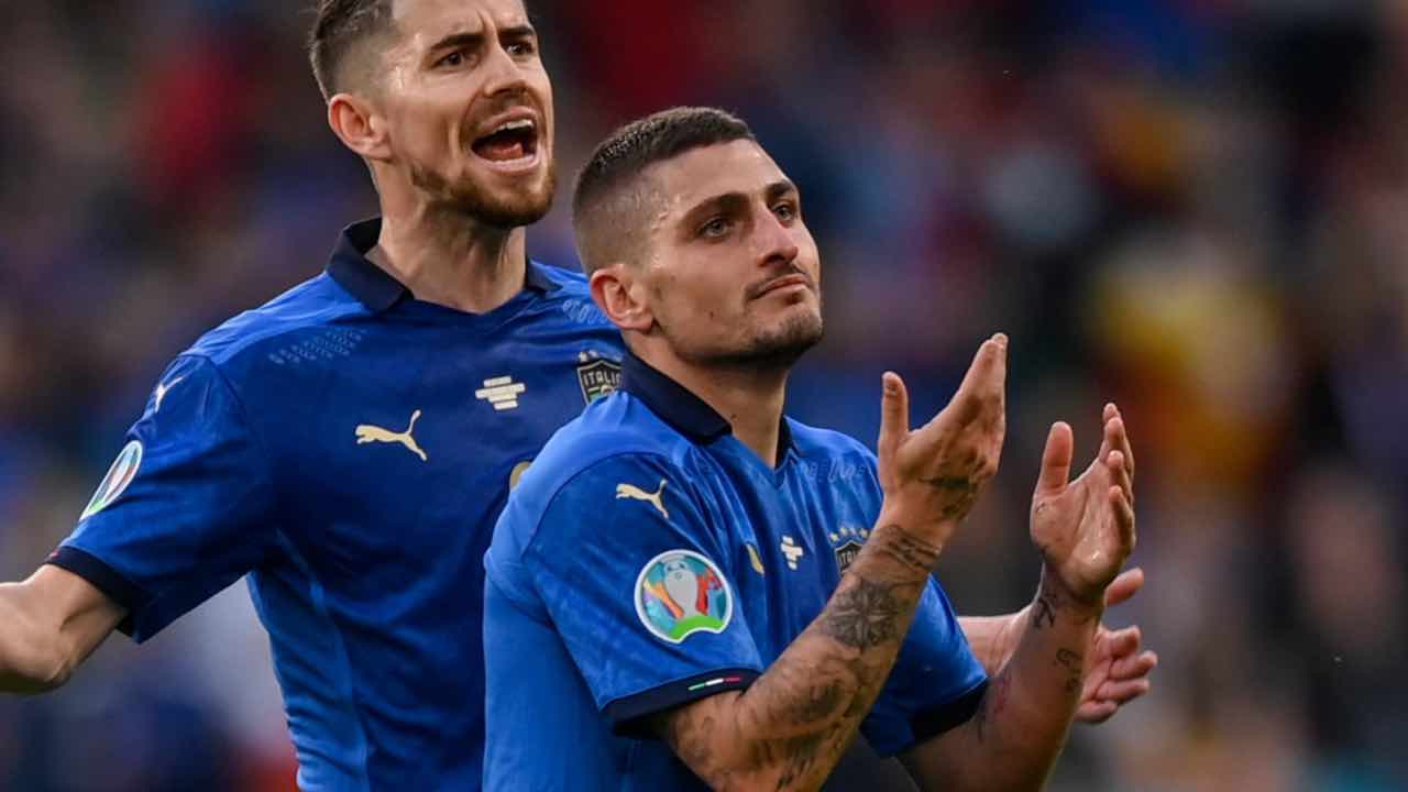 Jorginho e Verratti con l'Italia