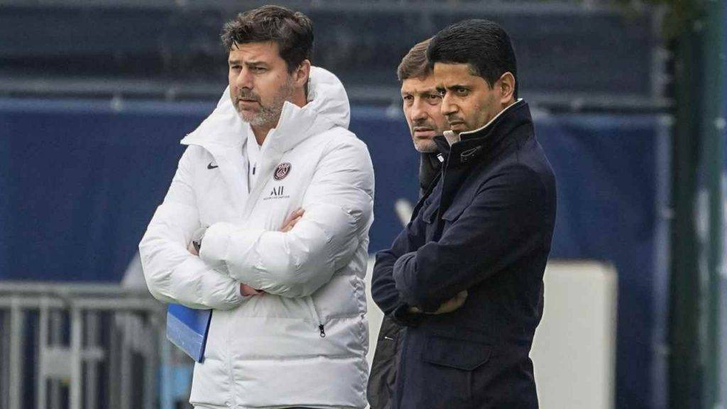 Pochettino, Leonardo e Al-Khelaifi, patron del PSG