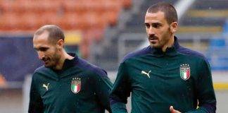 Italia, Chiellini e Bonucci si allenano