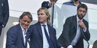 Juve, Agnelli e Nedved in tribuna con Mancini