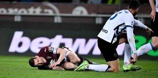 Torino-Inter, Belotti a terra