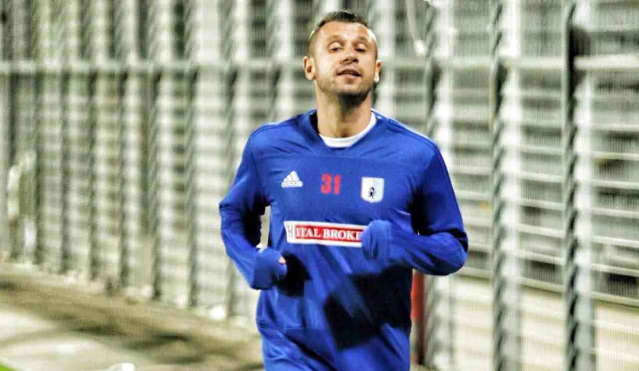 Cassano in allenamento