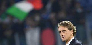 Italia, il CT Roberto Mancini in campo