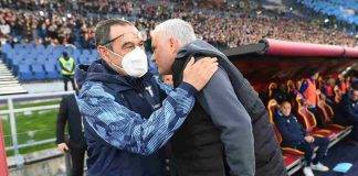 Roma-Lazio, Sarri e Mourinho si salutano