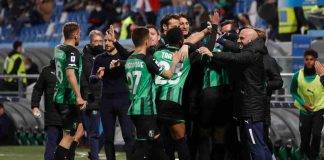 Sassuolo-Spezia, l'esultanza dei neroverdi