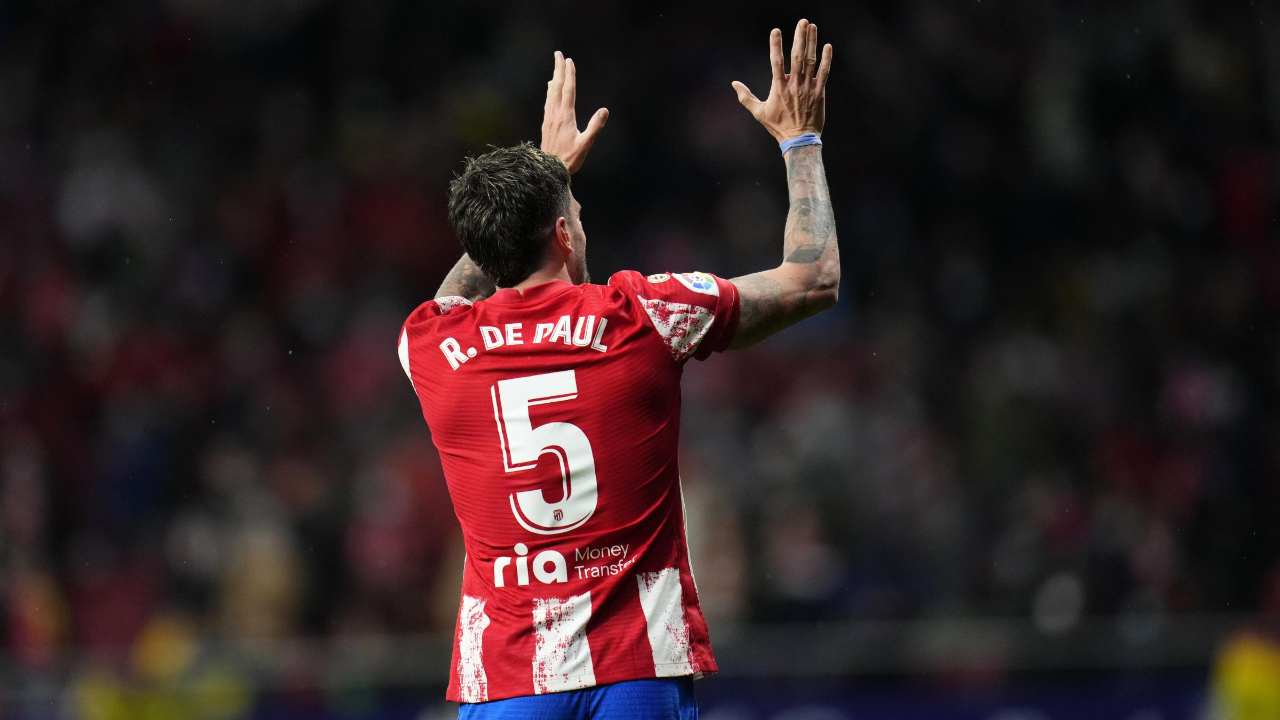 De Paul esulta dopo il gol Atletico Madrid