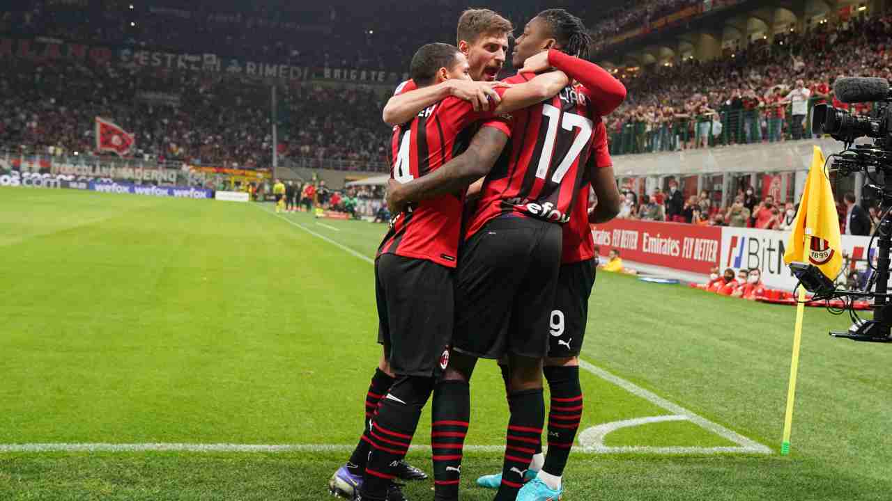 milan esulta gol leao genoa